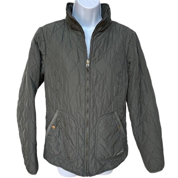 Eddie Bauer Lightweight Olive Green Quilted Jacket size S - Picture 4 of 11